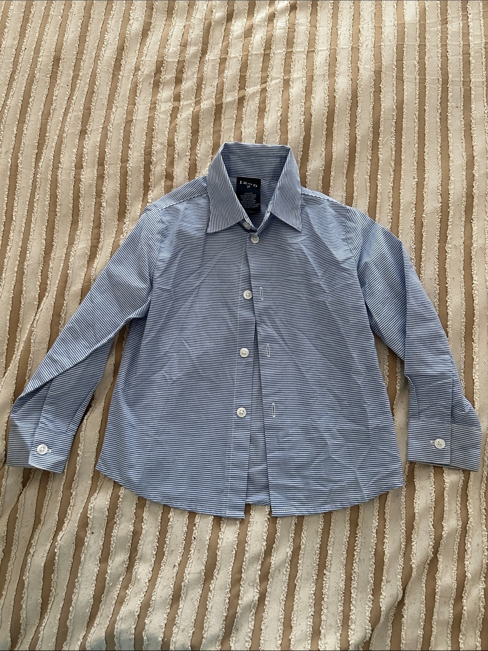 Izod Blue and White Striped Button-Up Shirt